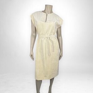 Vintage‎ ABE SCHRADER Large 70s Belted Faux Suede Dress Casual
